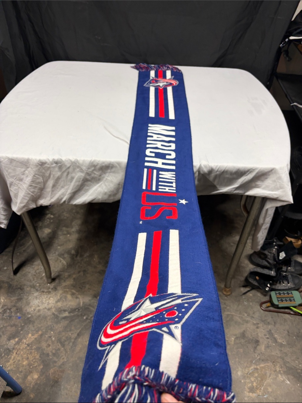 Columbus Blue Jackets 'March With Us' Scarf - Blue/Red/White